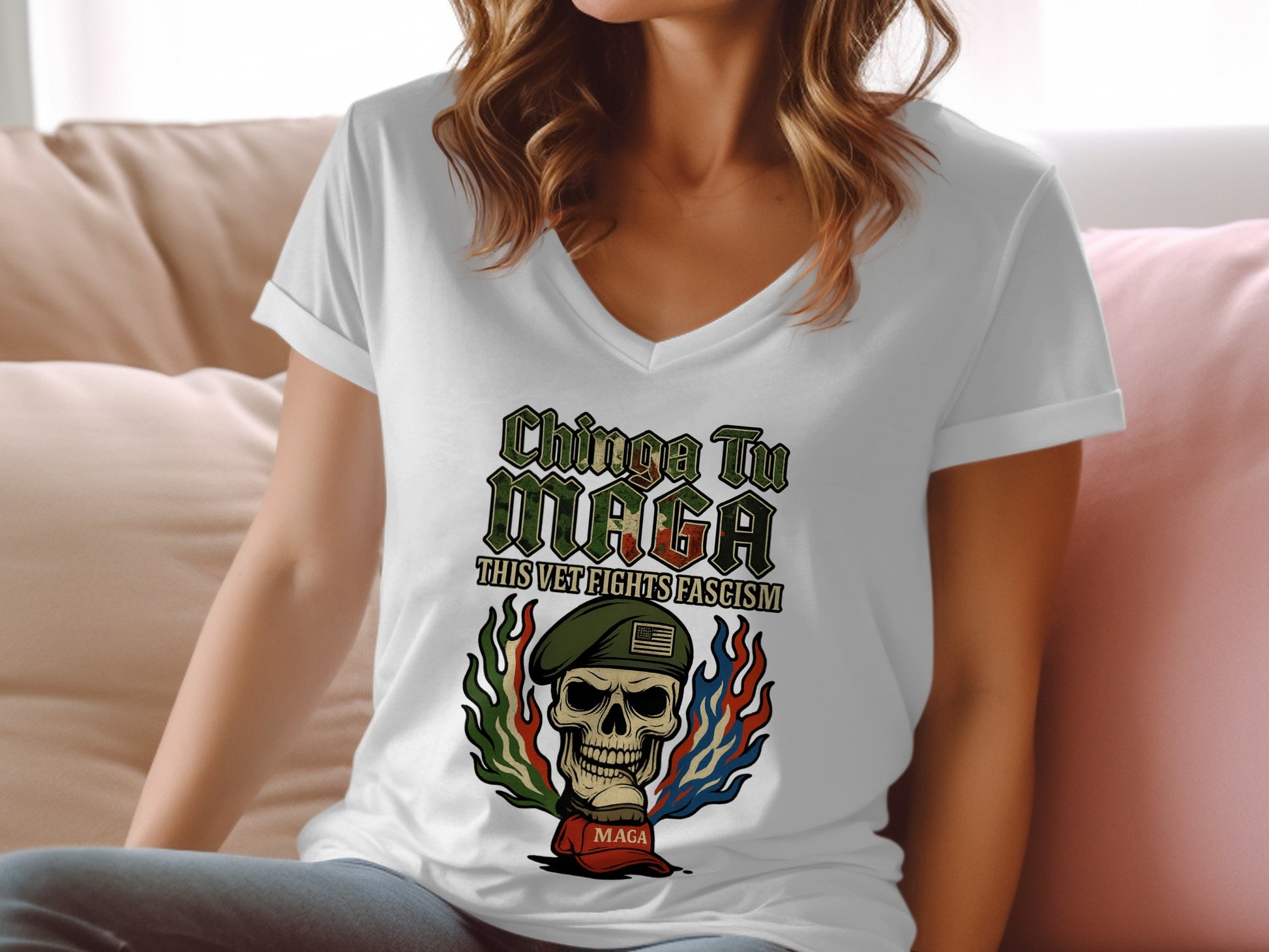 Chinga Tu MAGA This Vet Fights Fascism T-shirt product type
