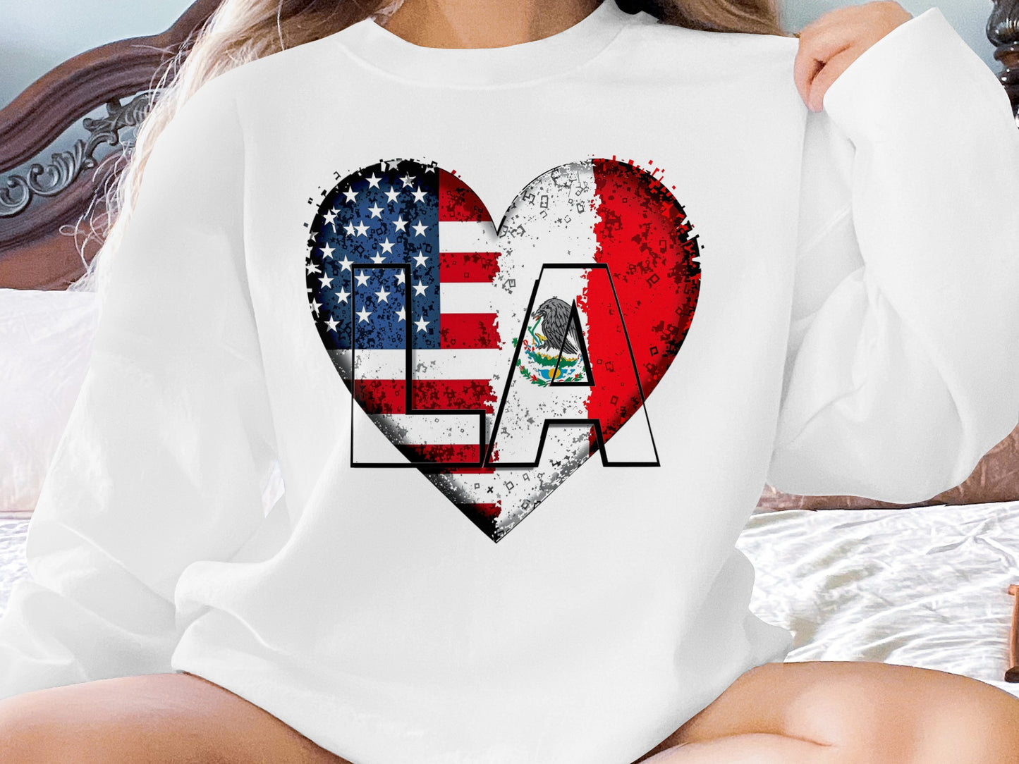 LA Flag Heart Design Printed Sweatshirt product