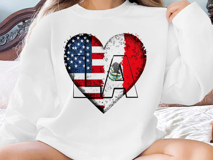 LA Flag Heart Design Printed Sweatshirt product