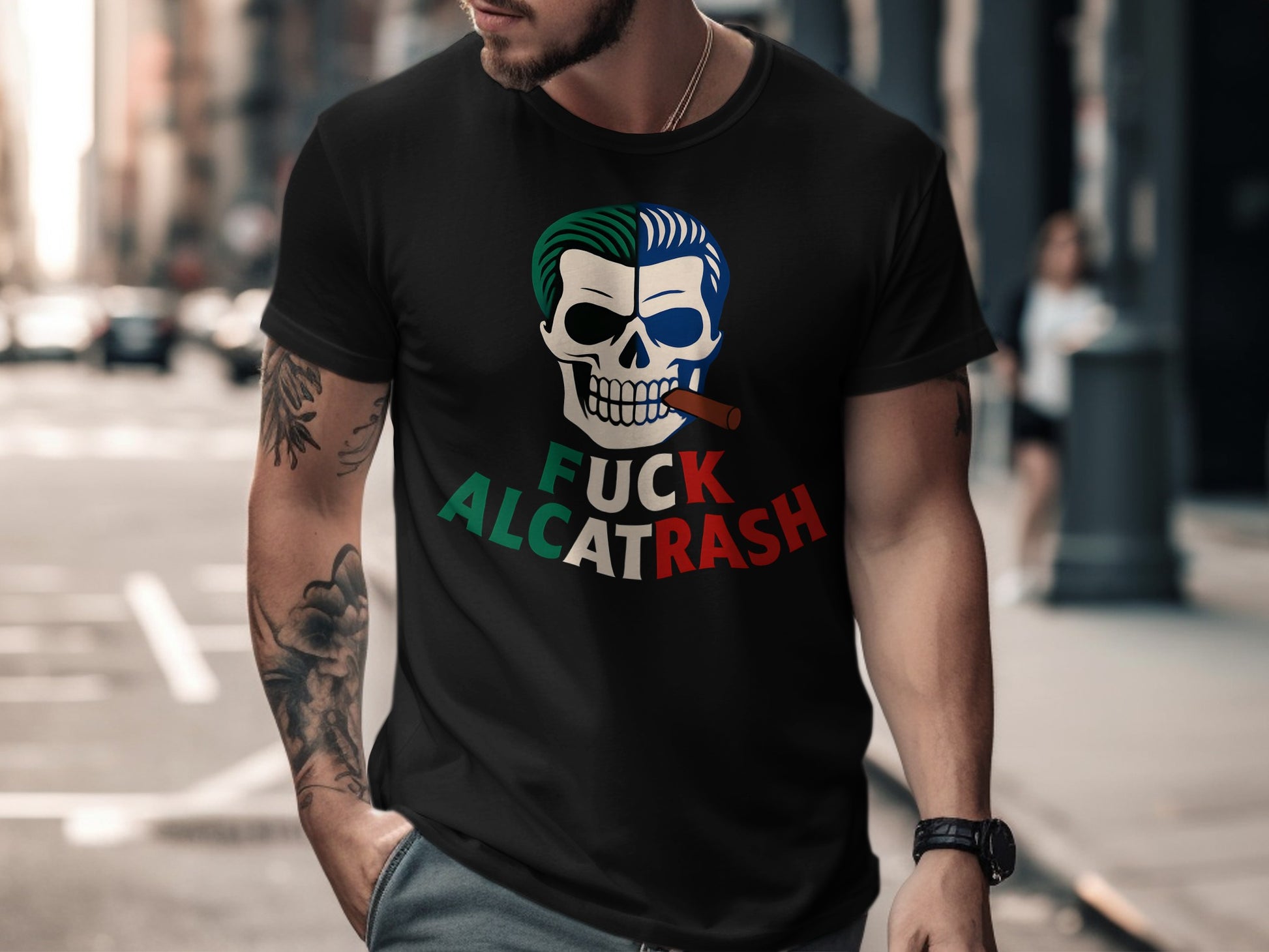 Colorful Skull Design Statement Tee Shirt product type