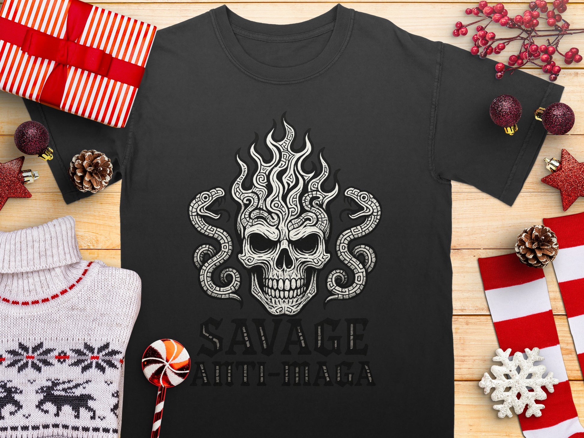 Savage Anti-MAGA Skull Graphic Tee Product