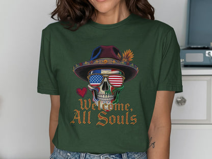 Welcome All Souls Skull Graphic T-Shirt product