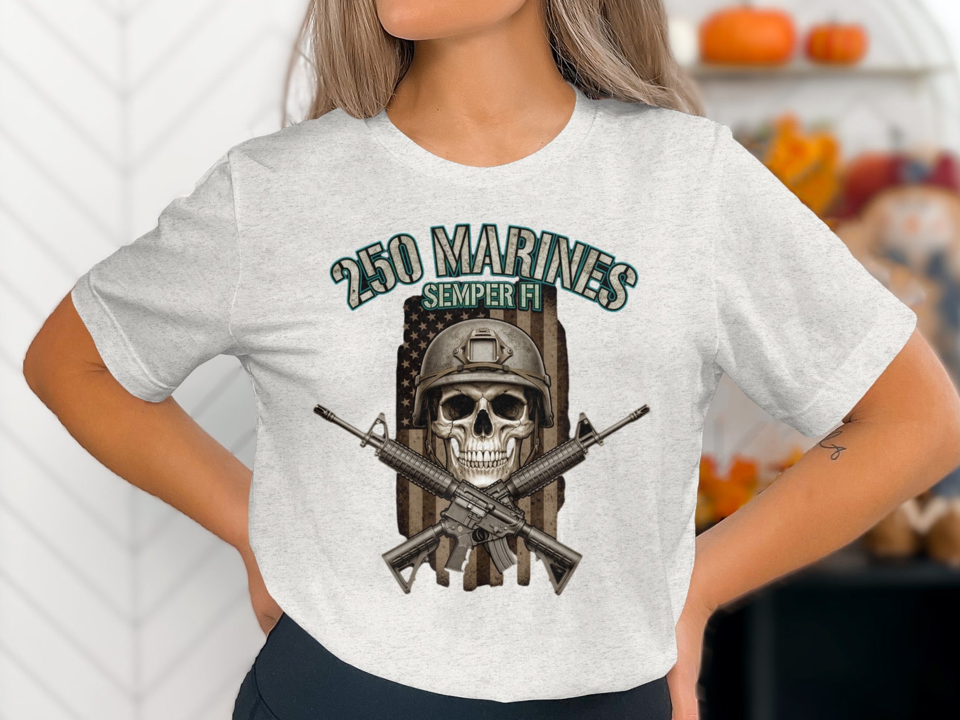 2150 Marines Semper Fi Skull with Rifles T-shirt
