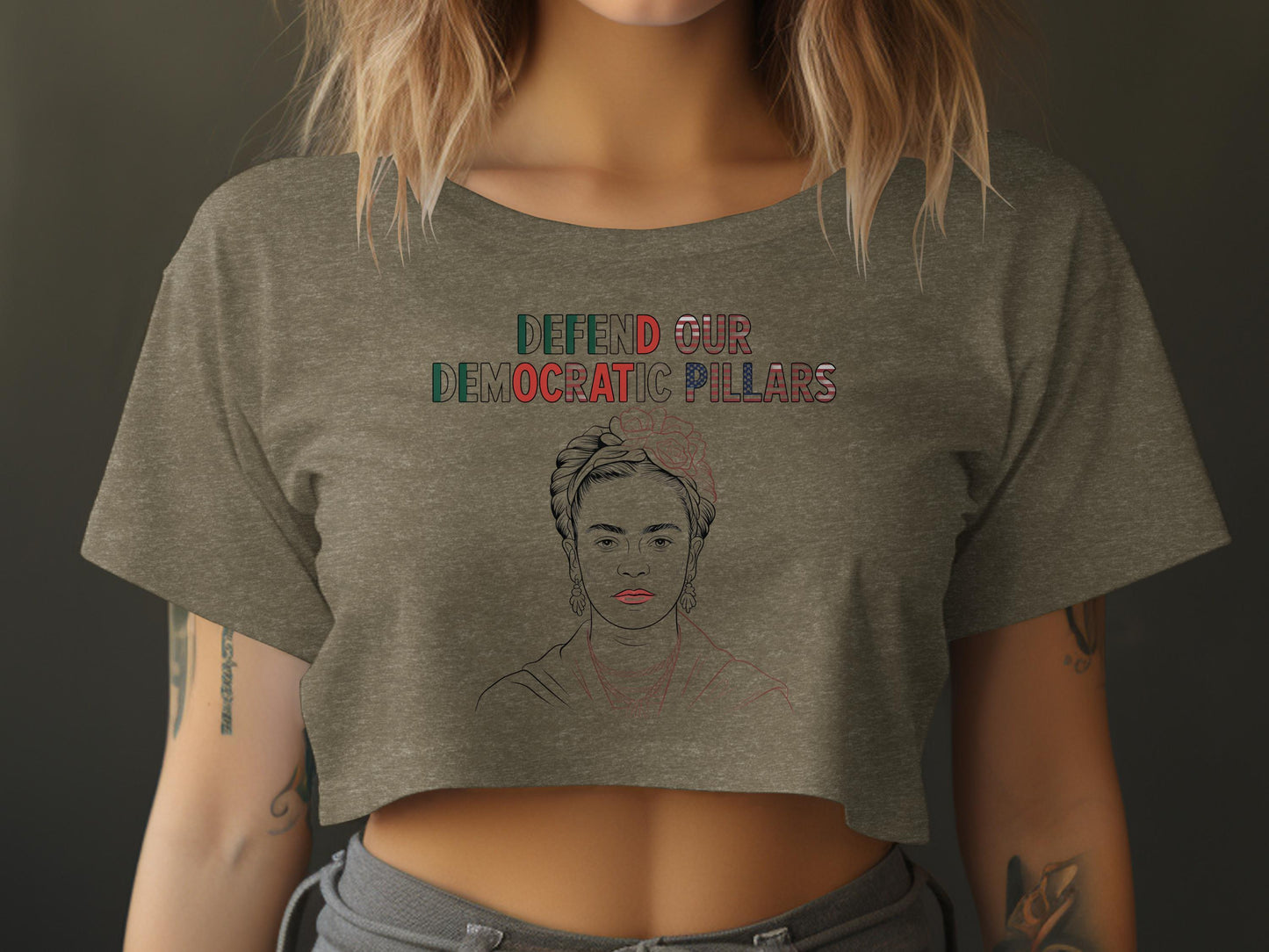 Defend Our Democratic Pillars Statement Crop Top product