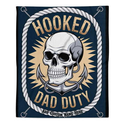 Hooked Dad Duty Skull Design Throw Blanket Product