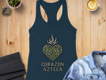 Corazon Azteca Heart Graphic Tank Top Design