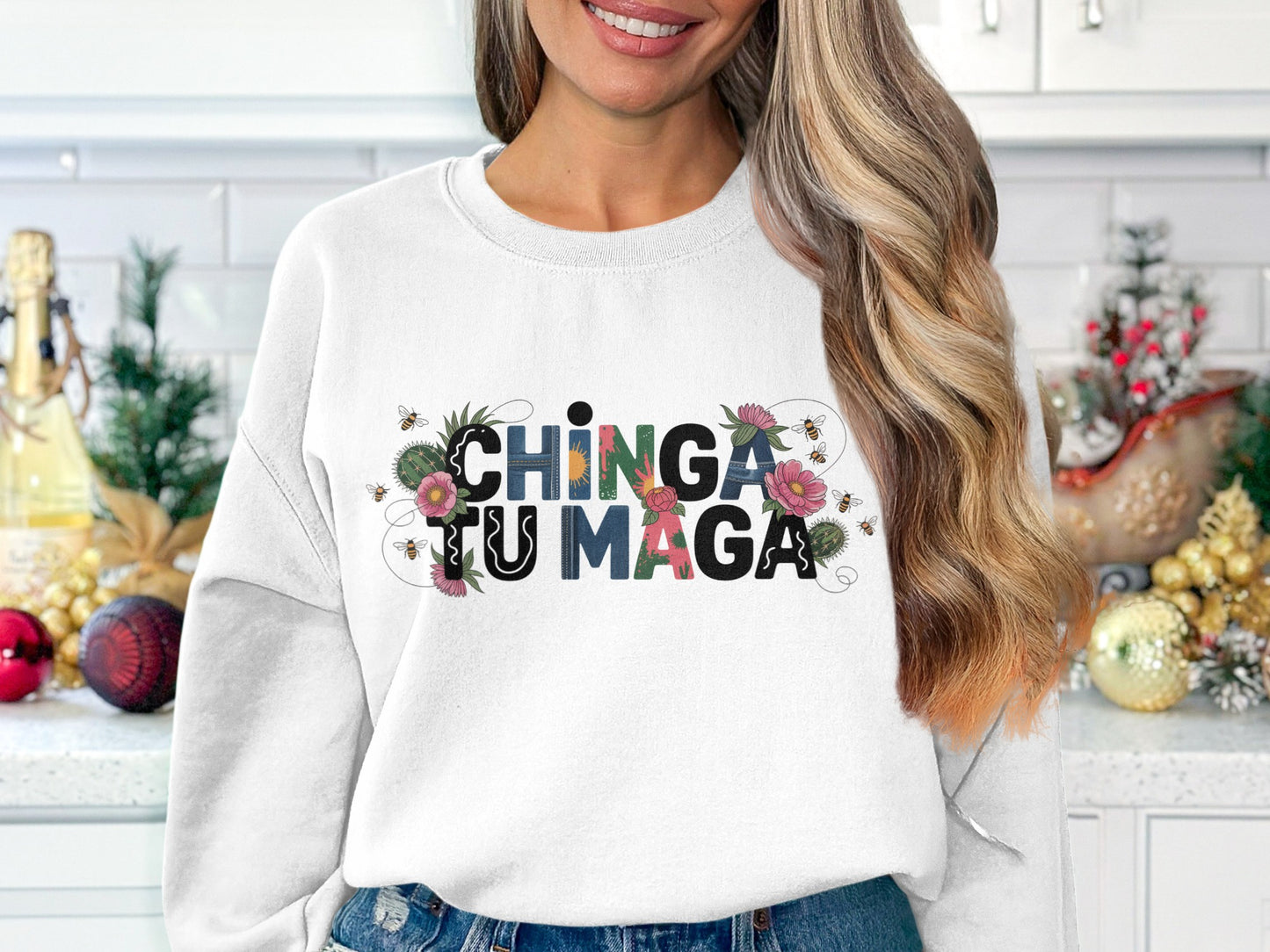 Colorful Chinga Tu Maga Graphic Sweatshirt product type