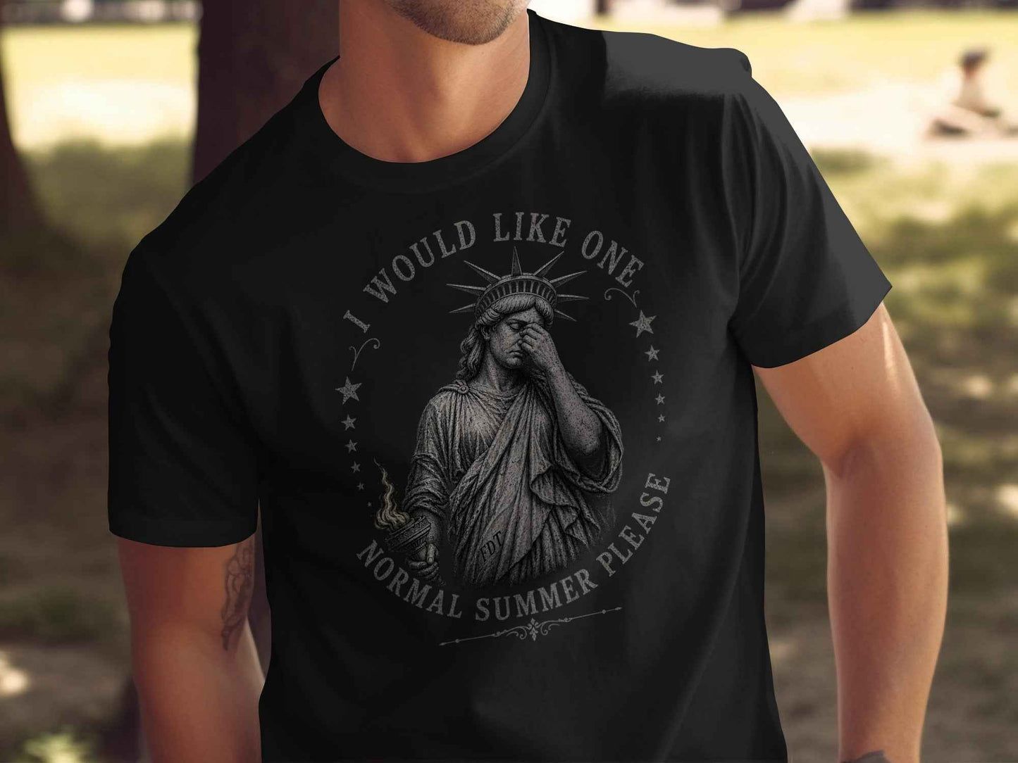 Normal Summer Please Distressed Liberty T-Shirt