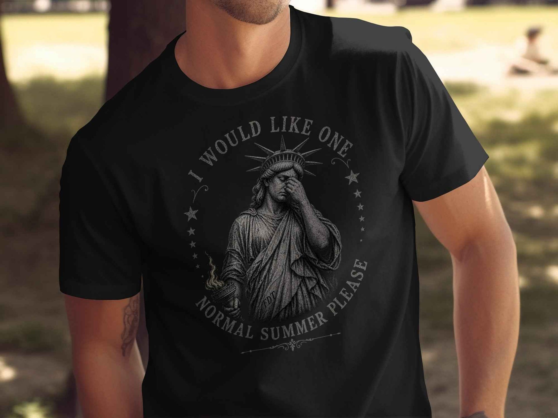Normal Summer Please Distressed Liberty T-Shirt