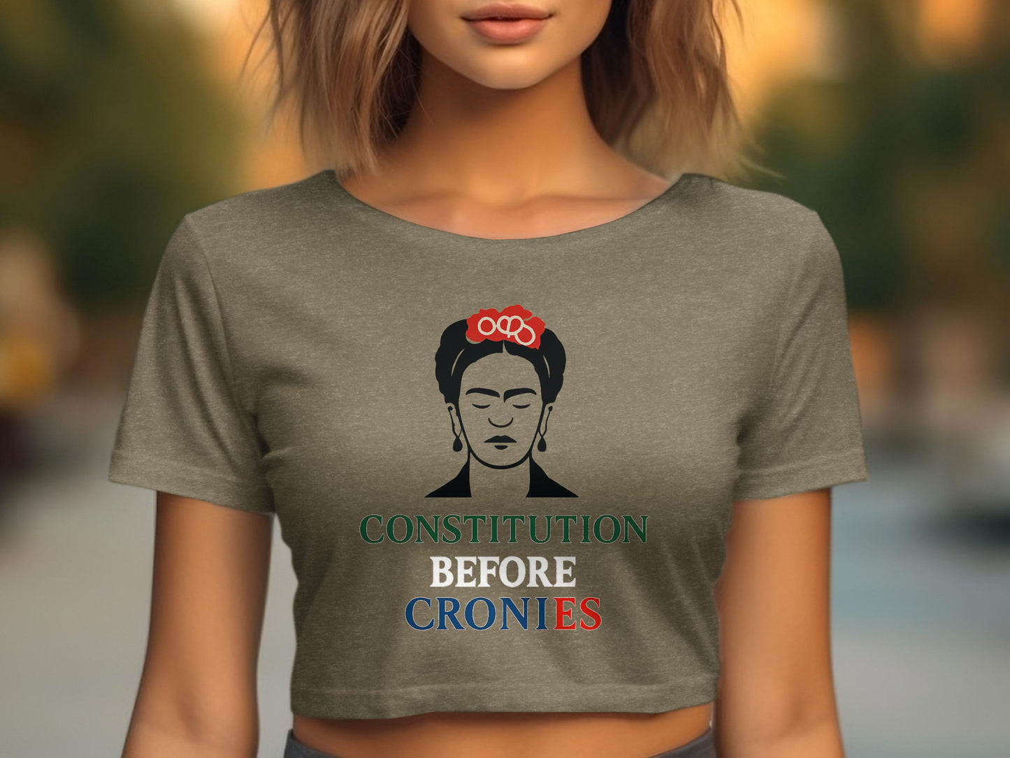 Constitution Before Cronies Graphic Crop Top product