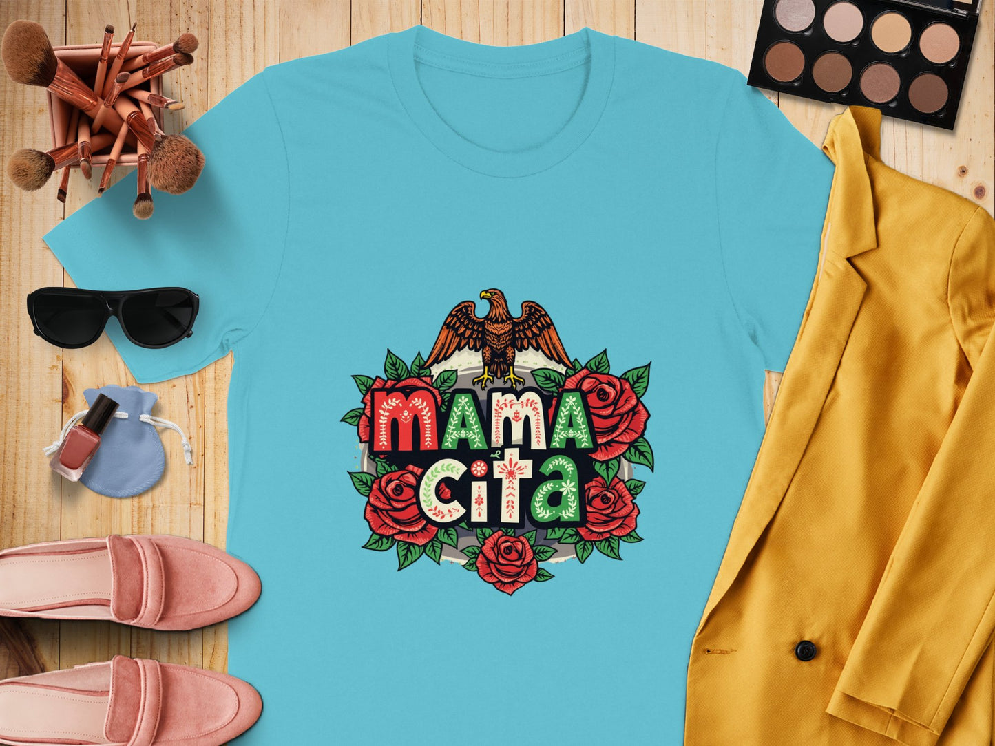 Mama Citá Graphic Teal T-shirt Product