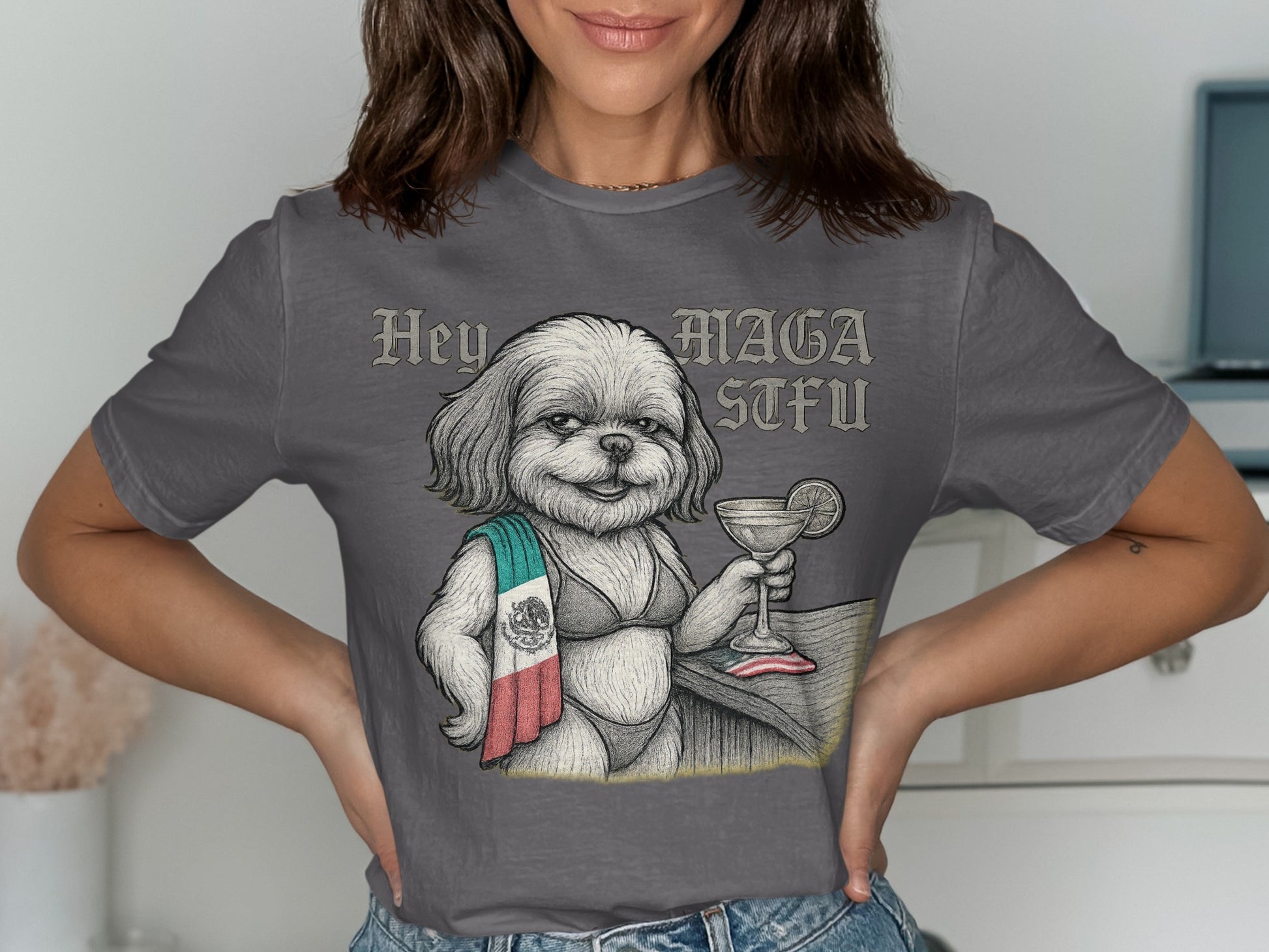 Funny Dog Hey MAGA STFU Graphic Tee product