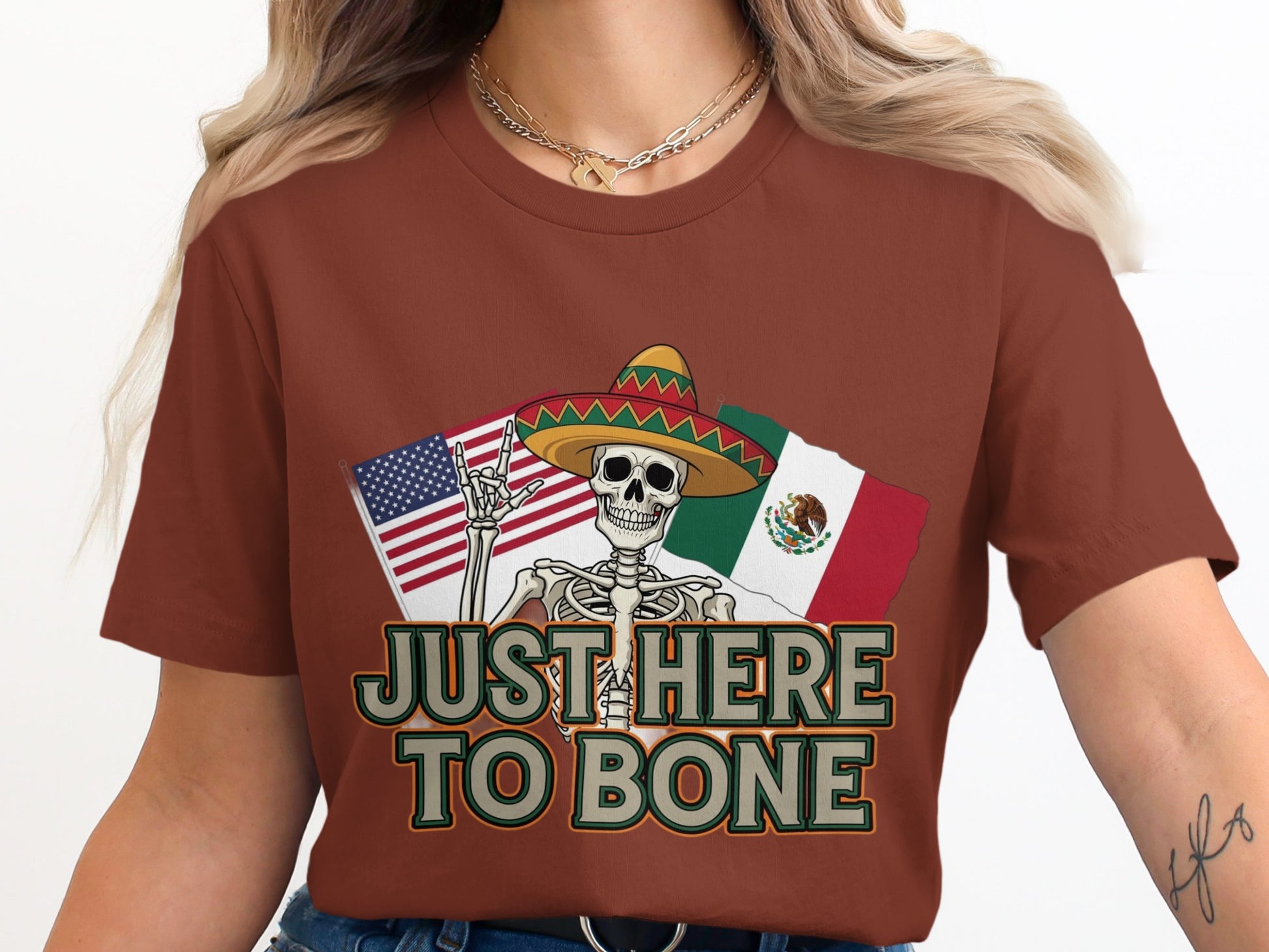 Just Here To Bone Skeleton Graphic T-shirt product