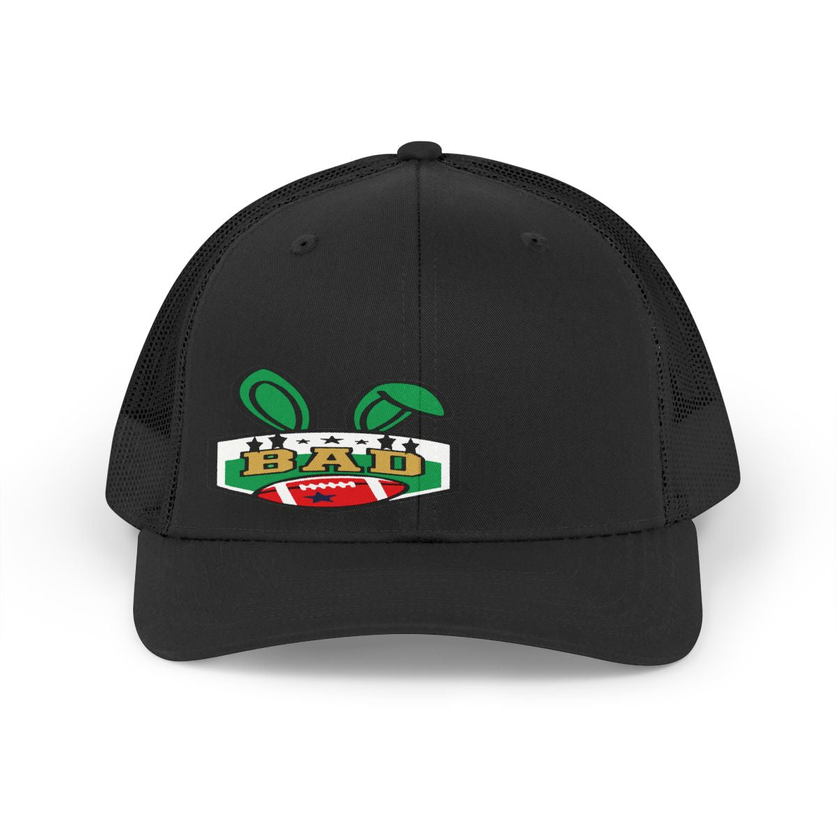 BAD Football Themed Black Mesh Trucker Hat