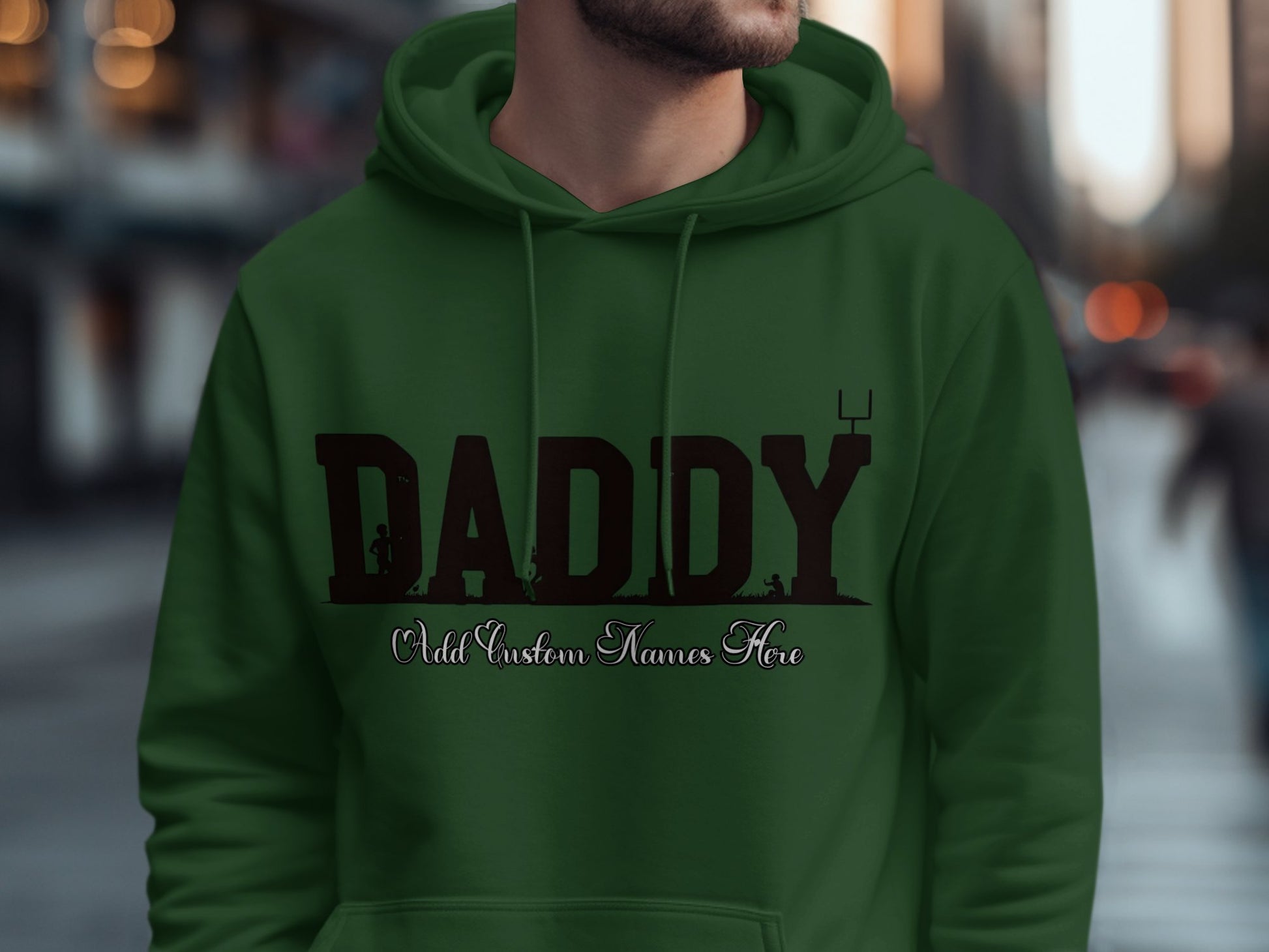Custom Daddy Graphic Green Hoodie product