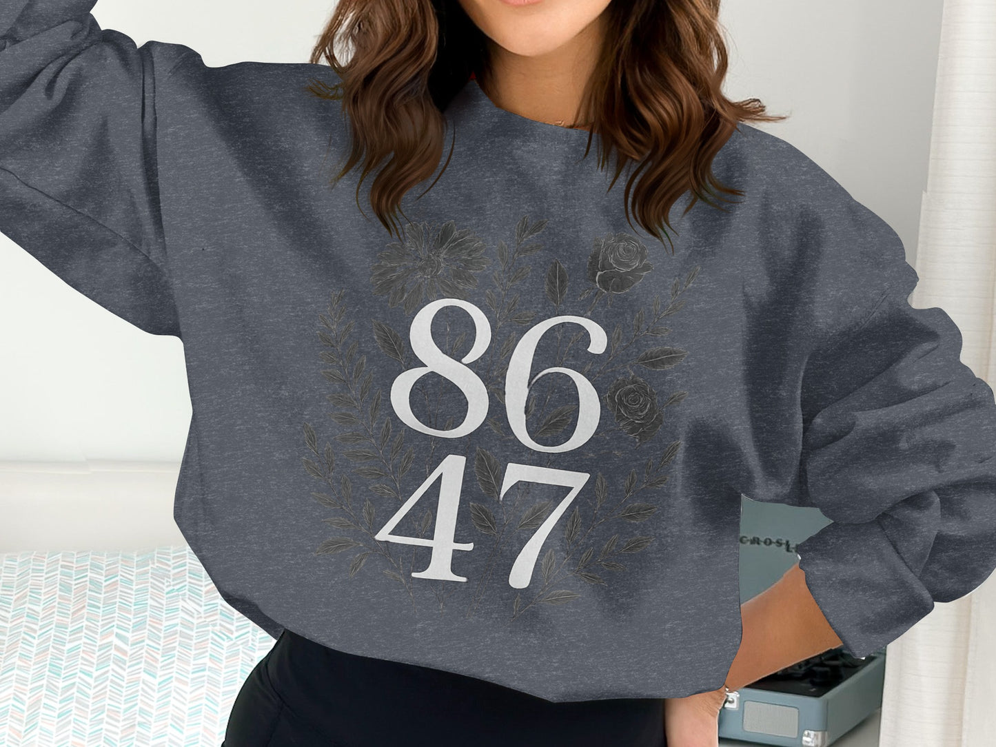 Casual Charcoal 8647 Graphic Sweatshirt Women product