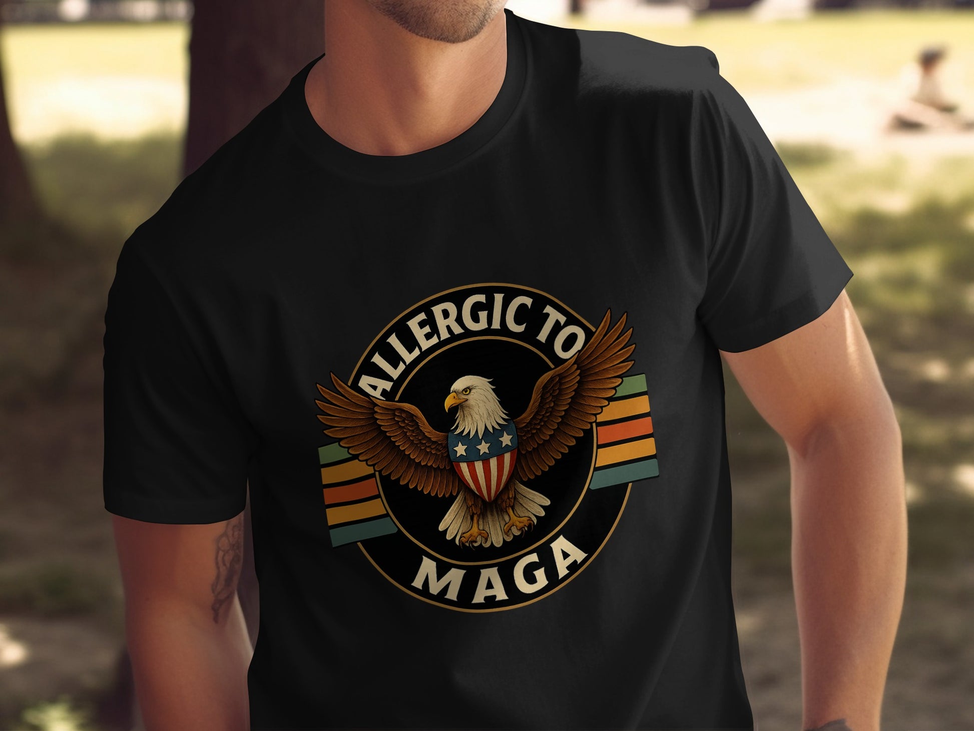 Allergic to MAGA Eagle Graphic T-shirt product
