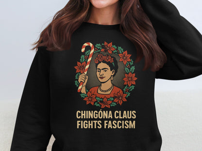 Chingona Claus Fights Fascism Graphic Art Design