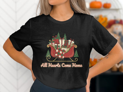 All Hearts Come Home Sleigh Graphic T-Shirt