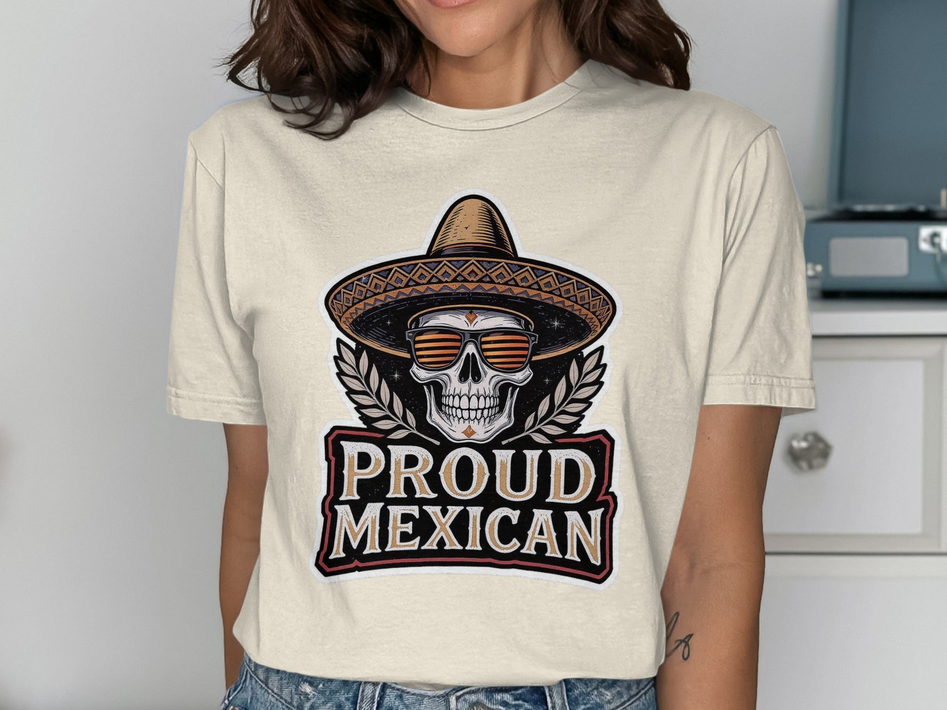 Proud Mexican Skull Graphic Unisex Shirt product type