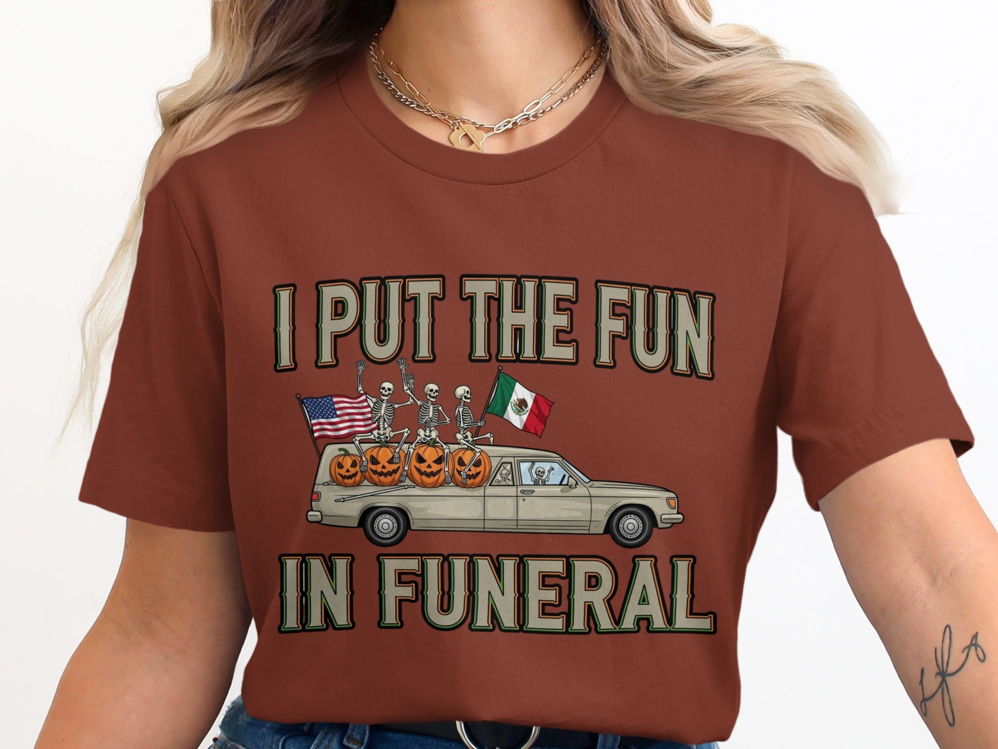 I Put The Fun In Funeral Halloween T-shirt product