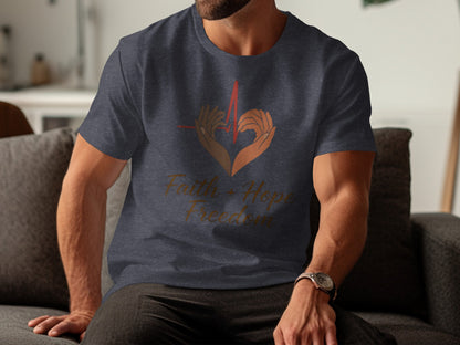 Faith Hope Freedom Heartbeat Graphic T-shirt product