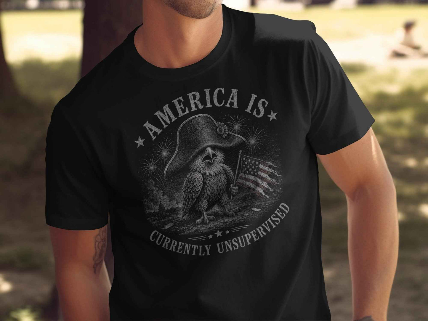 Unsupervised Nation Eagle Graphic T-Shirt