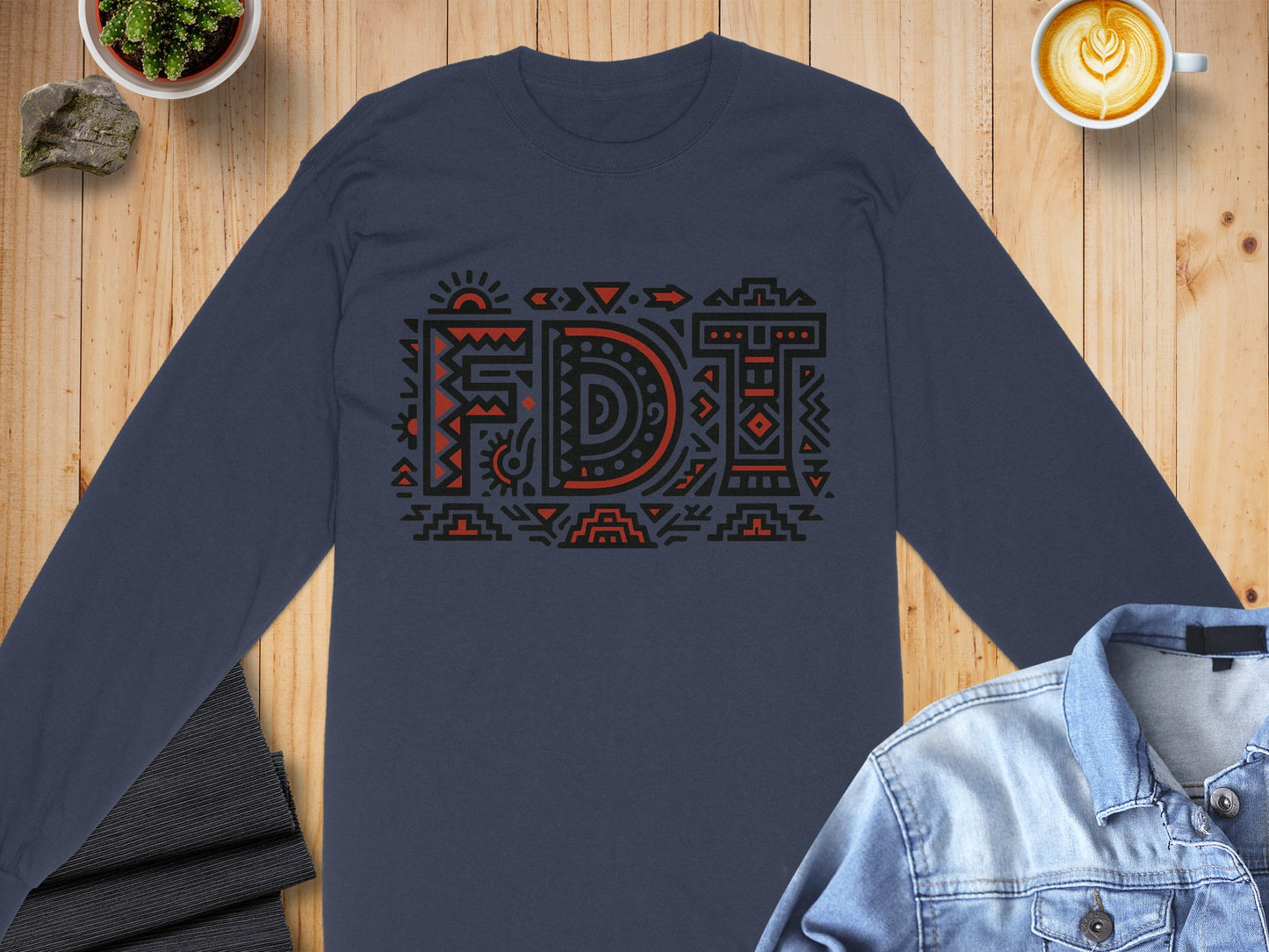 FDT Long Sleeve Indigenous Art Style Shirt