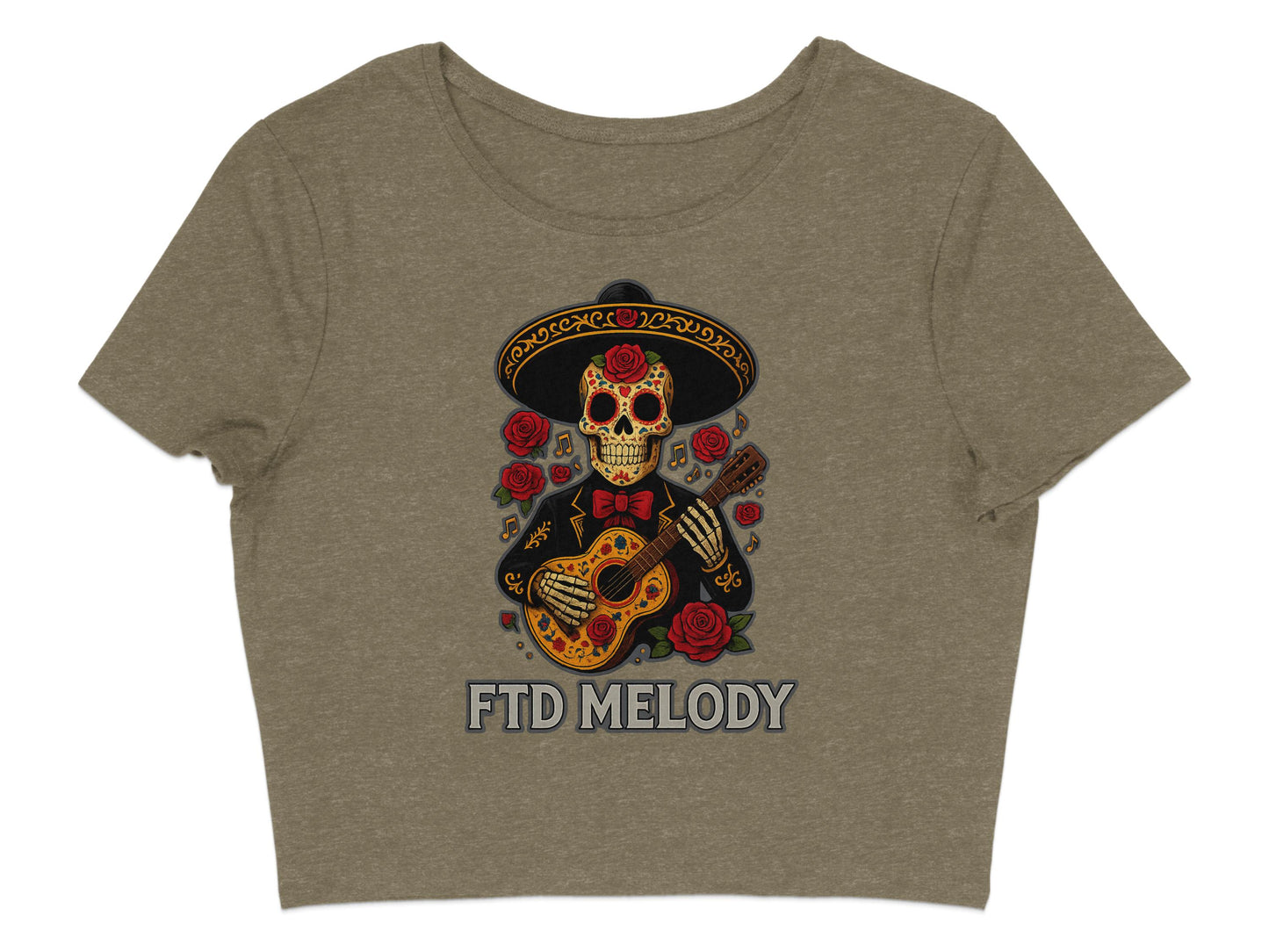 FTD MELODY Skull with Guitar Graphic Crop Top product