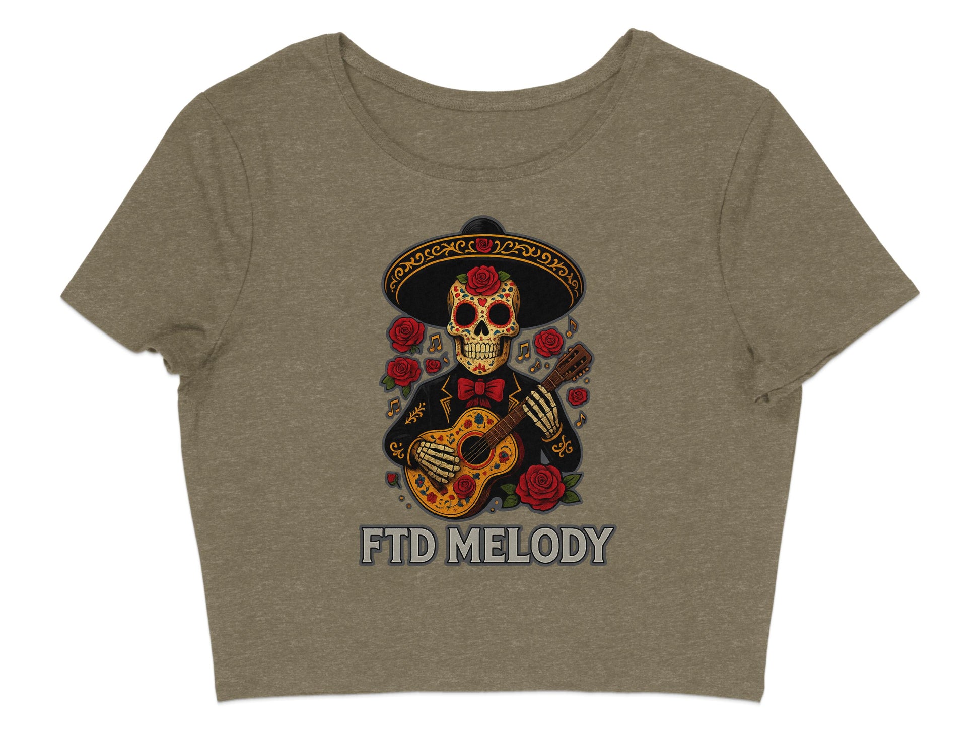 FTD MELODY Skull with Guitar Graphic Crop Top product