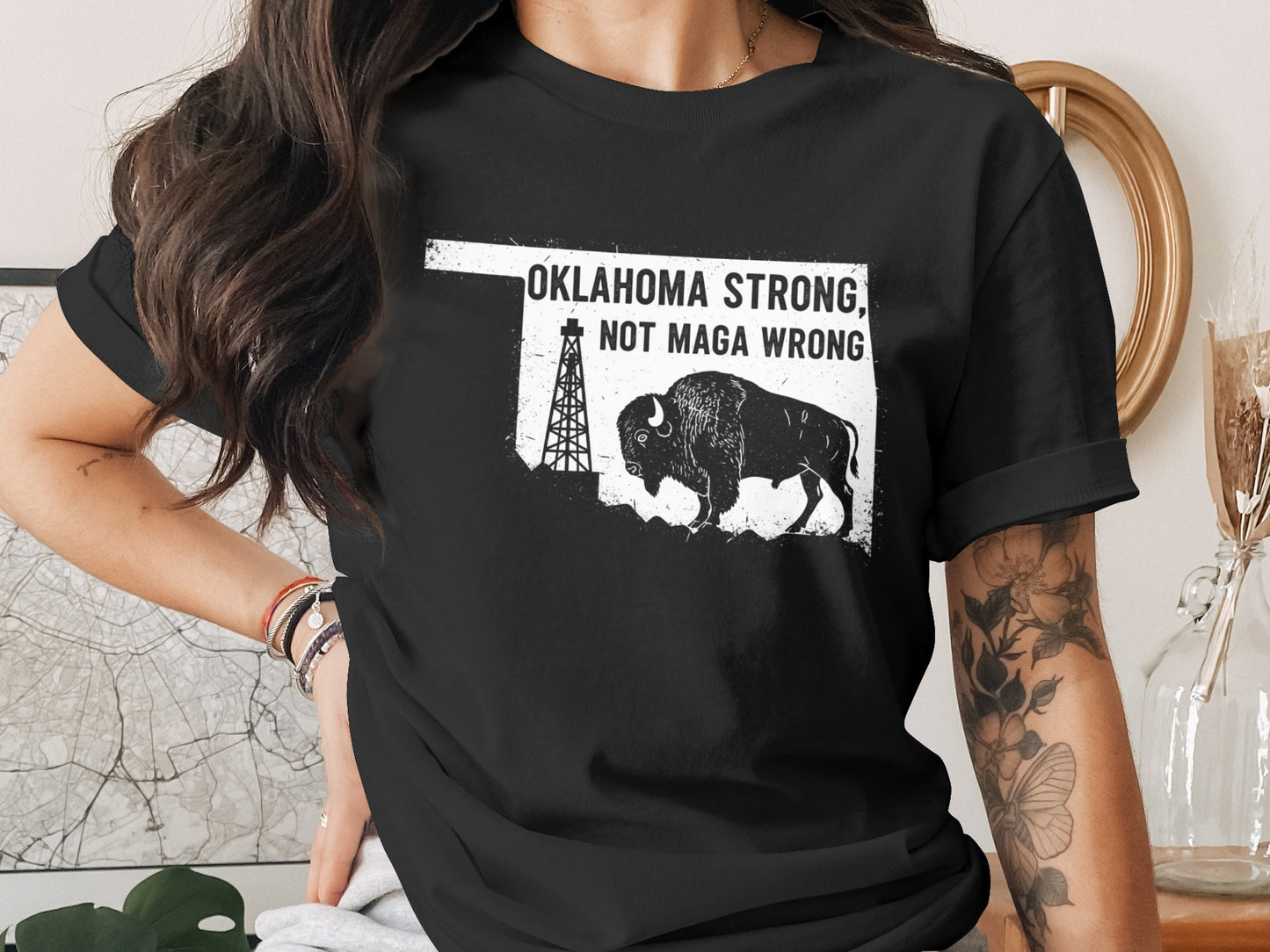 Oklahoma Strong Not Maga Wrong Graphic T-shirt product