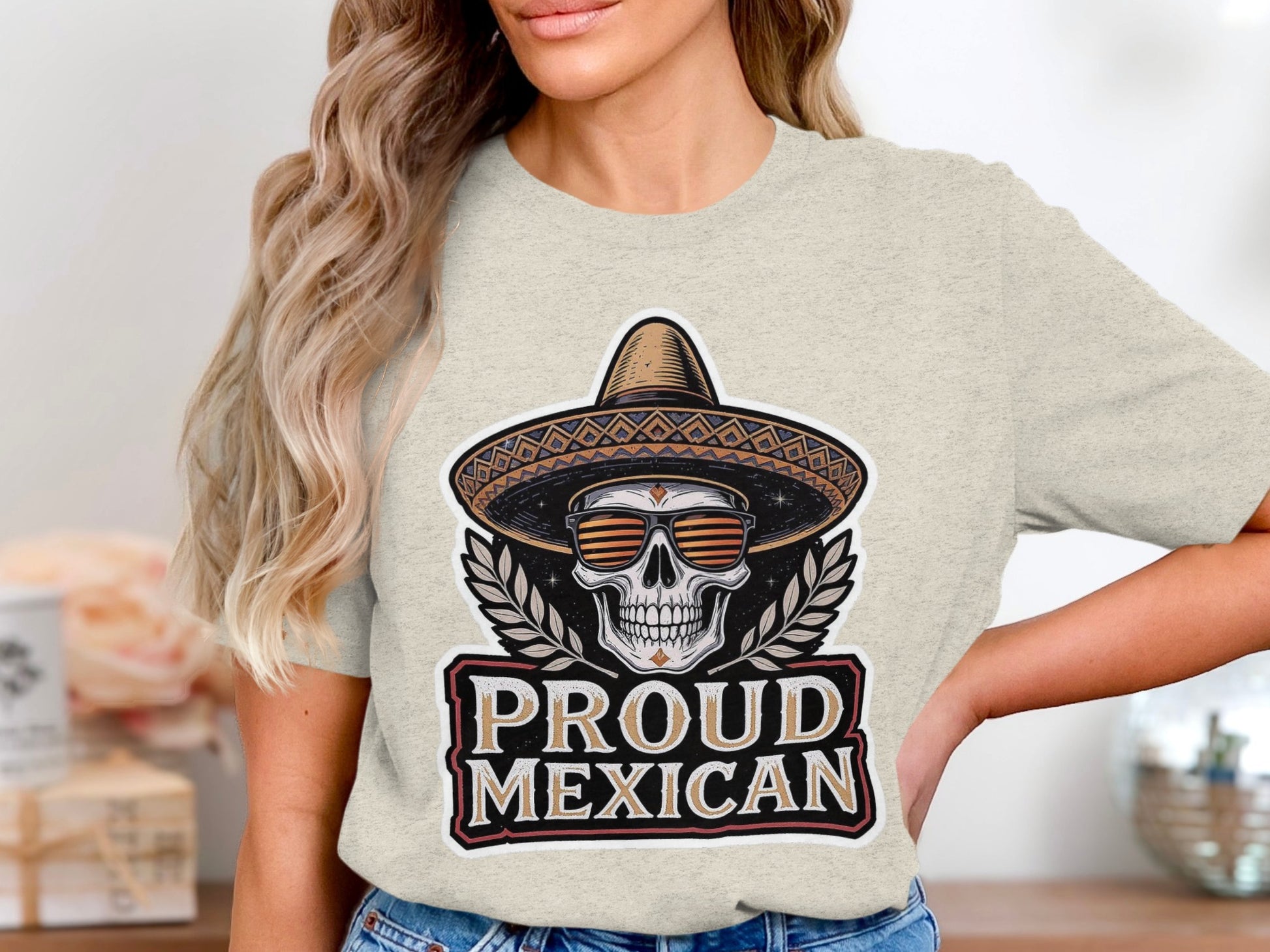 Proud Mexican Skull with Sombrero Shirt product type
