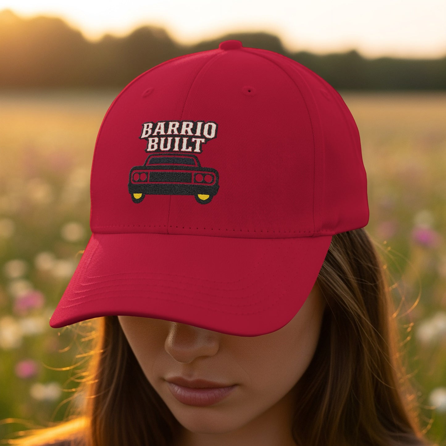 Stylish Red Barrio Built Embroidered Logo Hat product type