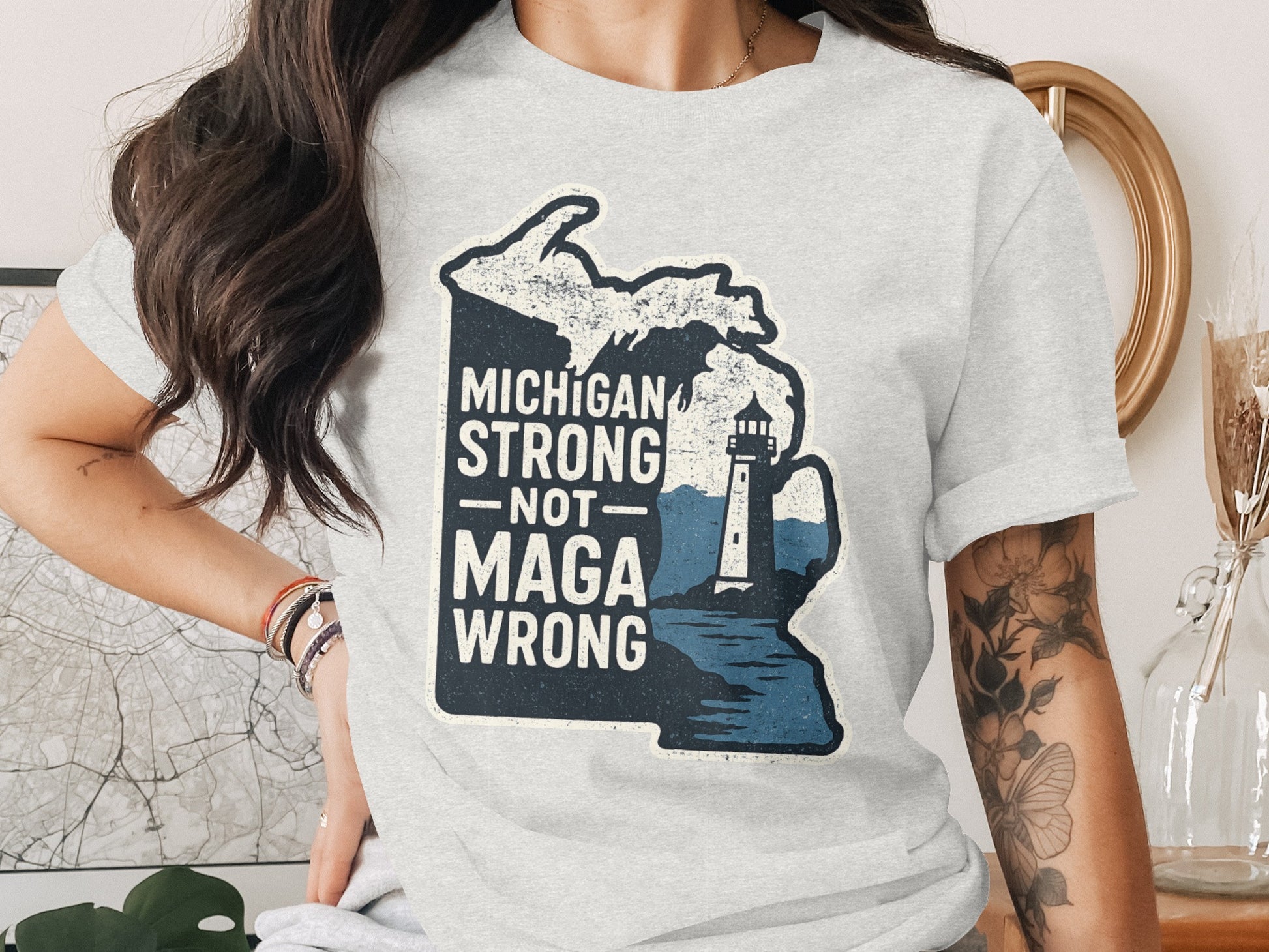 Michigan Strong Not Maga Wrong shirt product type
