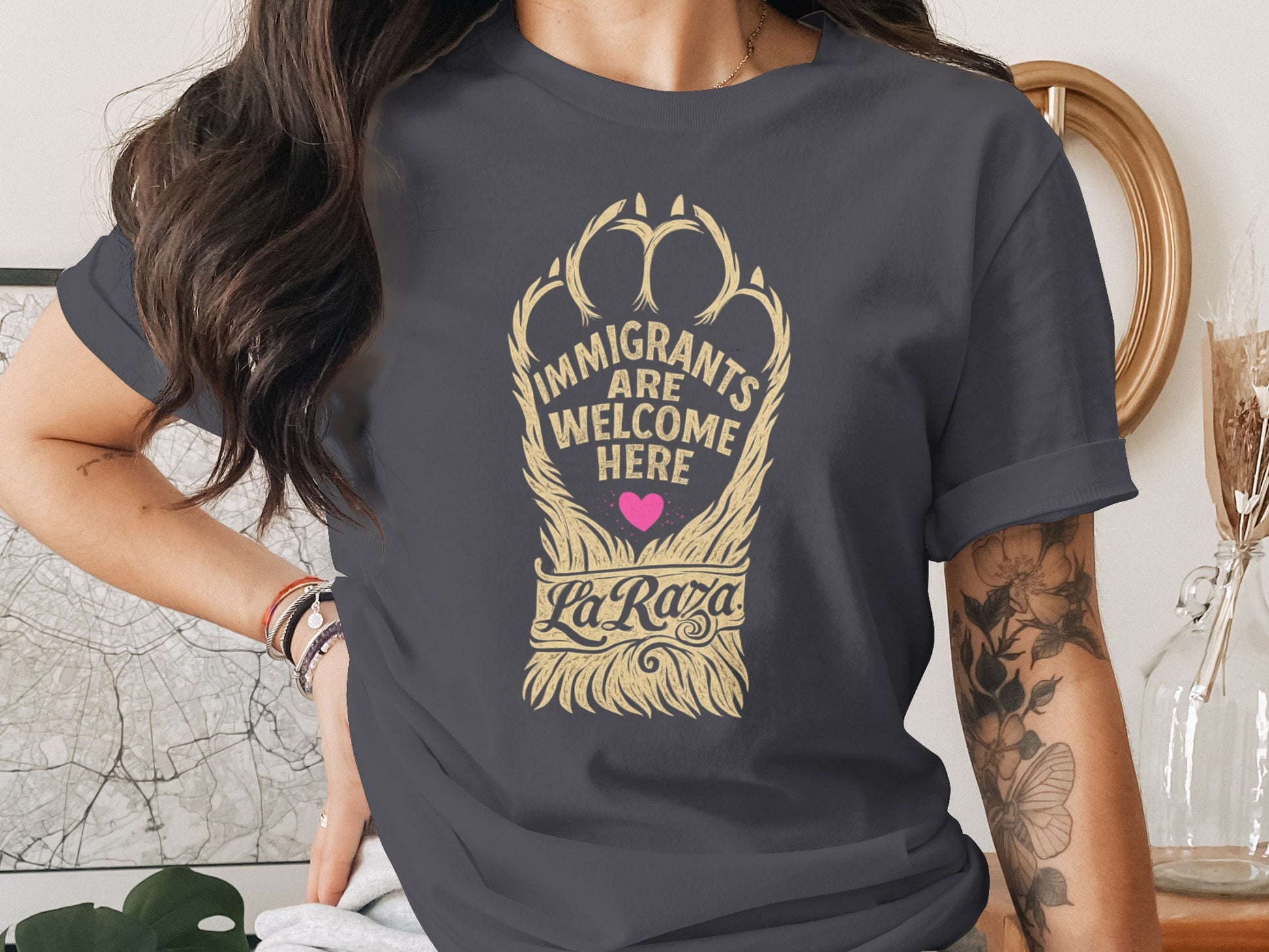 Immigrants Are Welcome Here La Raza T-Shirt