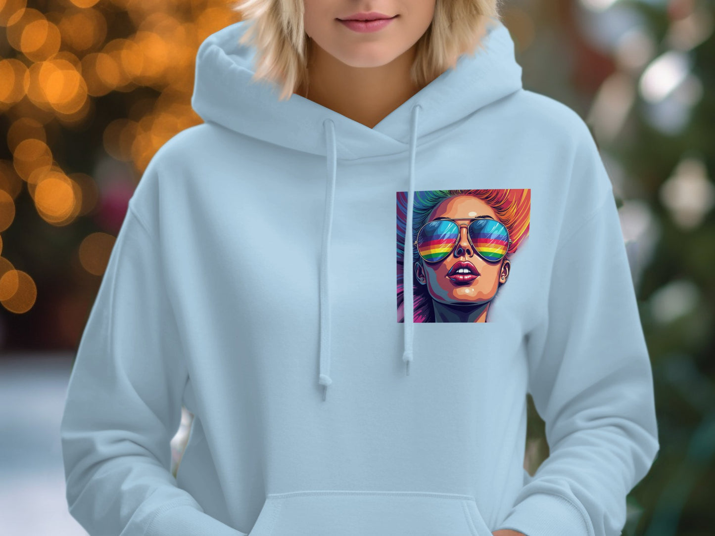 Colorful Sunglasses Lady Graphic Hoodie product type