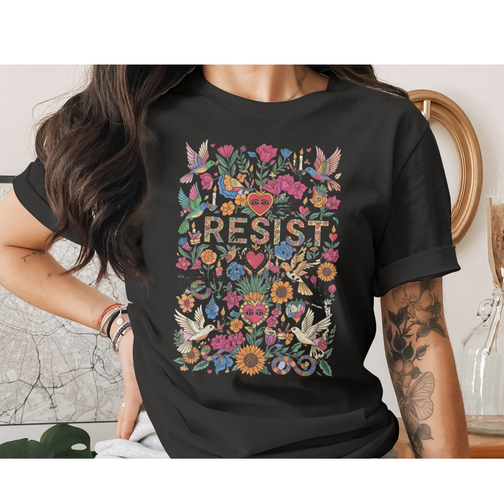 RESIST Vibrant Floral Birds Hearts Folk Art Product Type