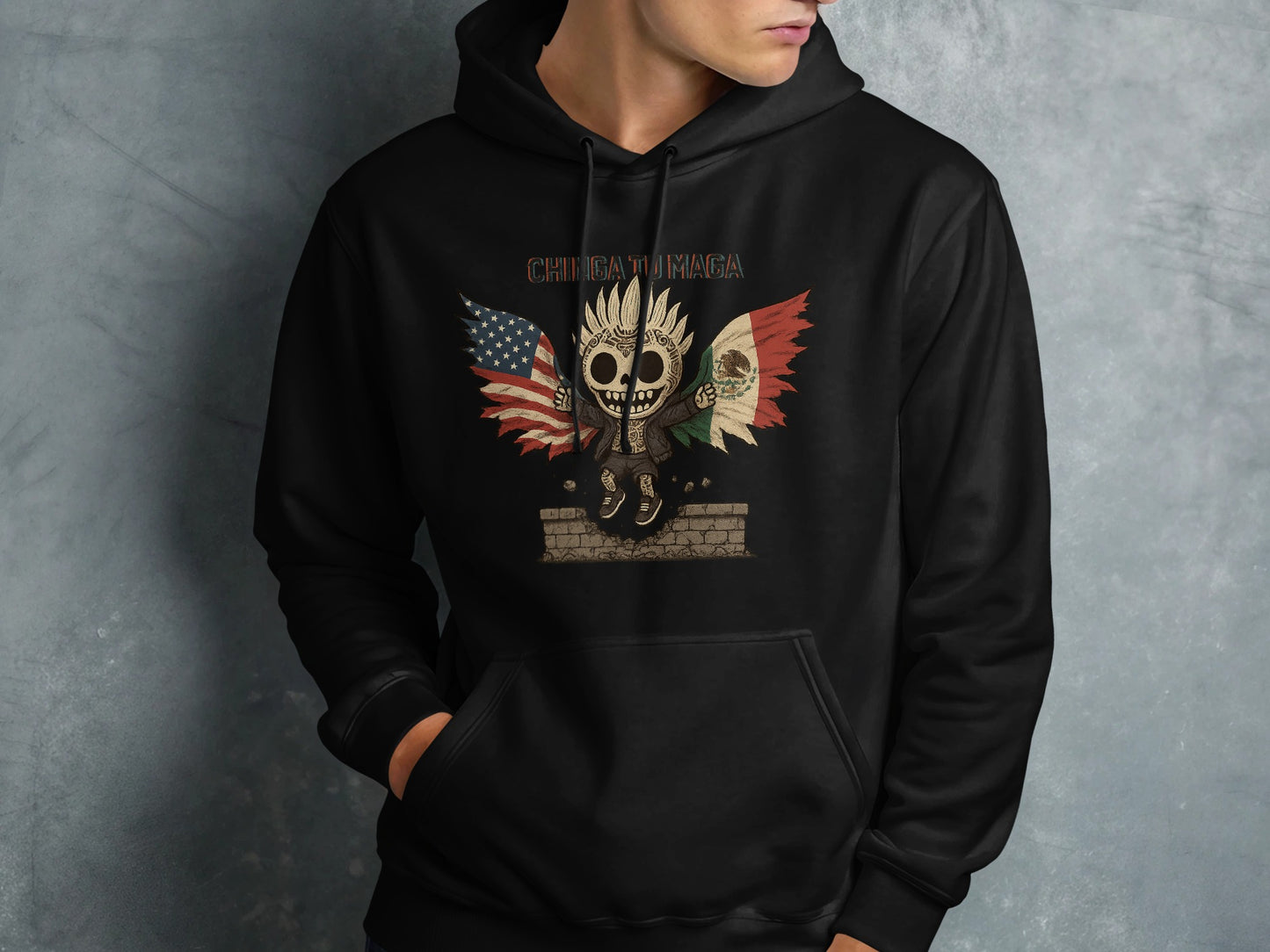 Chic Apulco Flags Skull Hoodie Sweatshirt Product