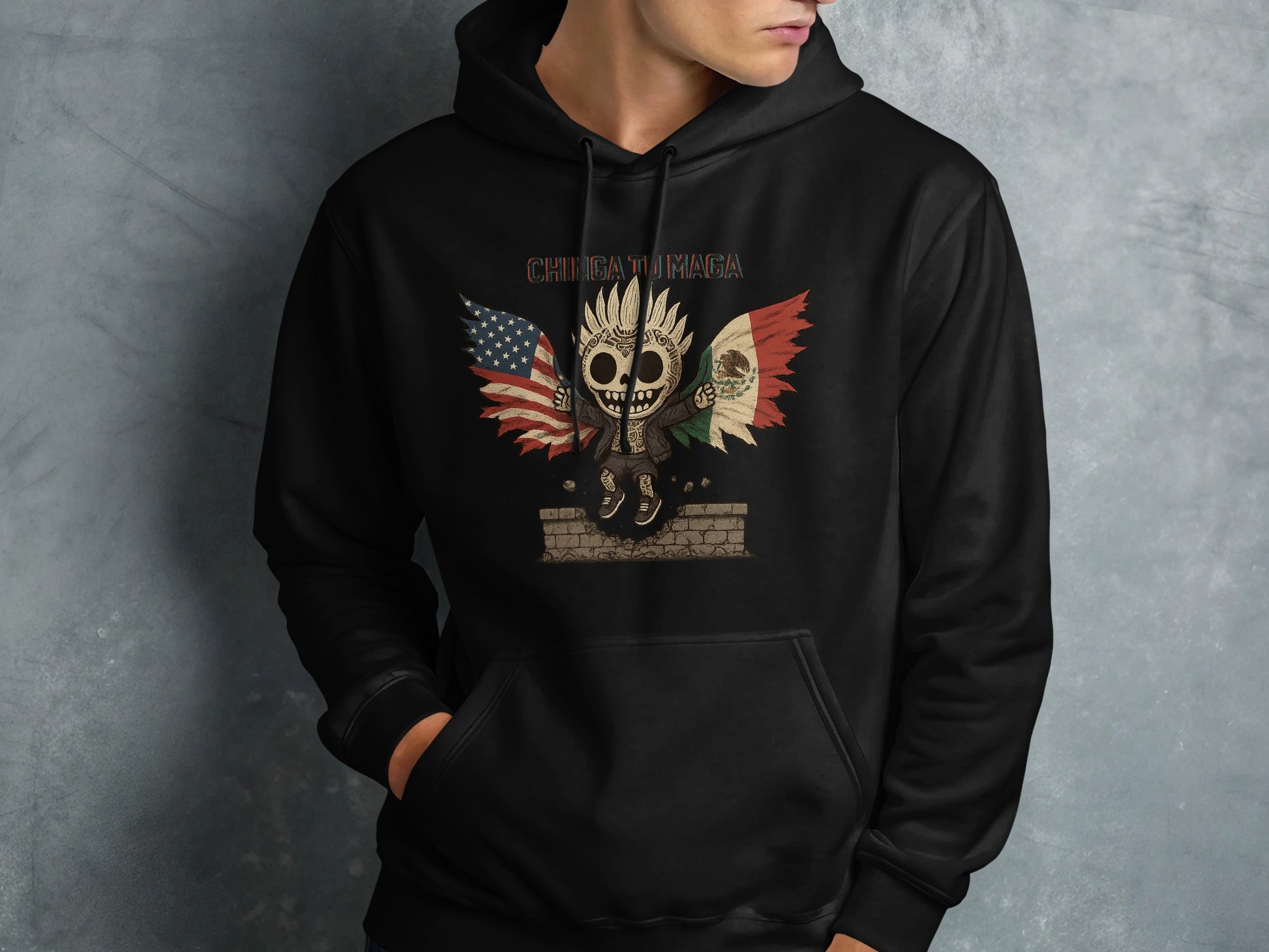 Chic Apulco Flags Skull Hoodie Sweatshirt Product