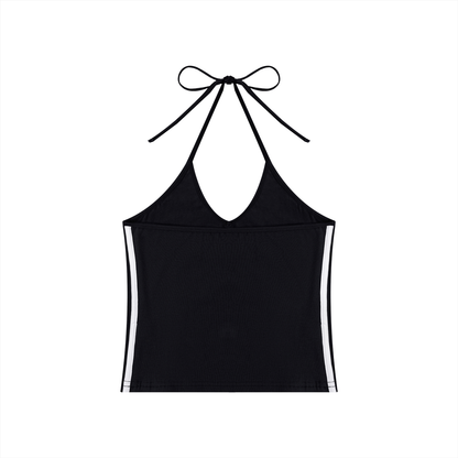 Subtle FDT Frida Kahlo Women's Color Block Halter Crop Tank Top