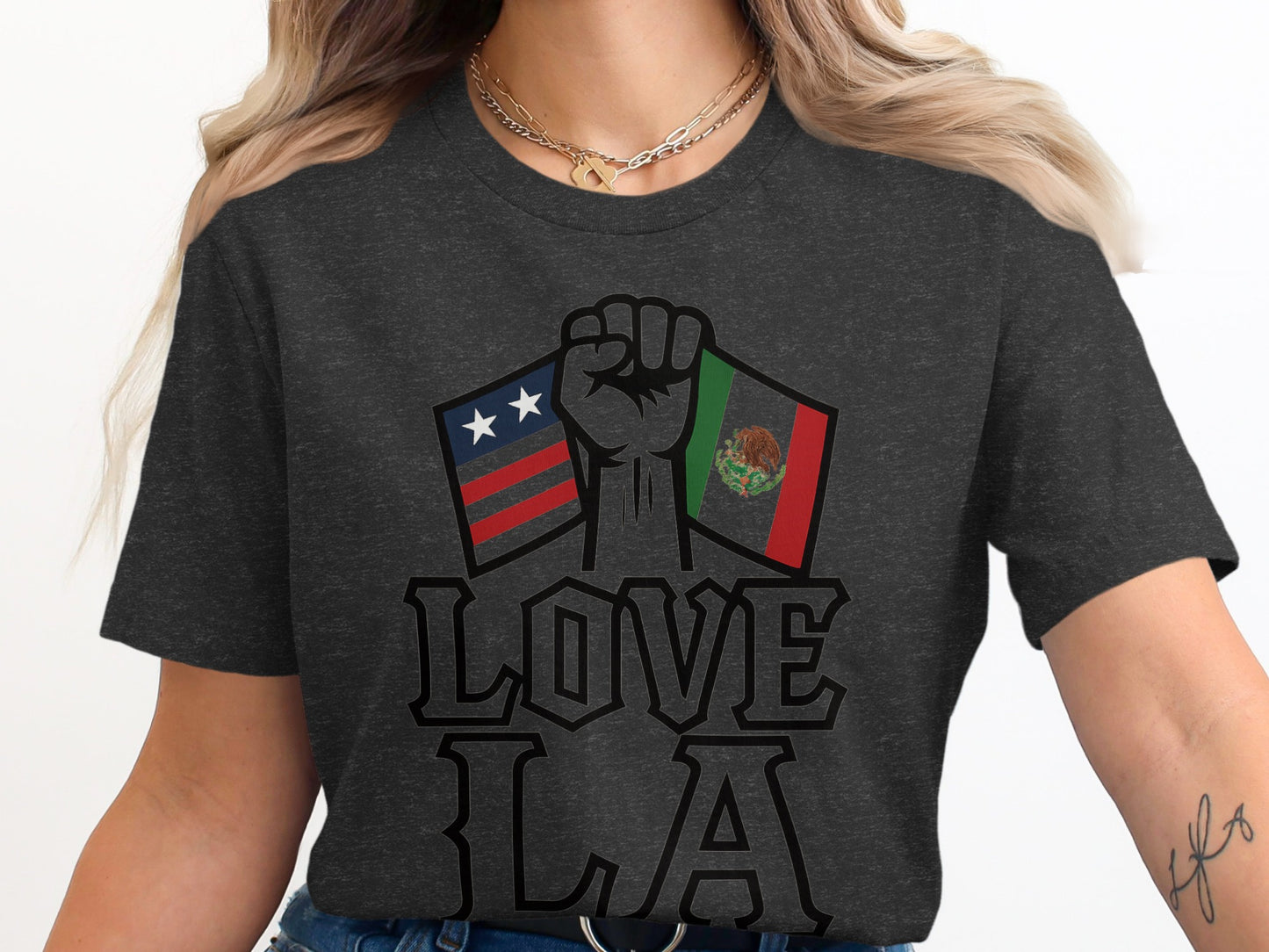 Love LA Patriot Fist Graphic Tee product type