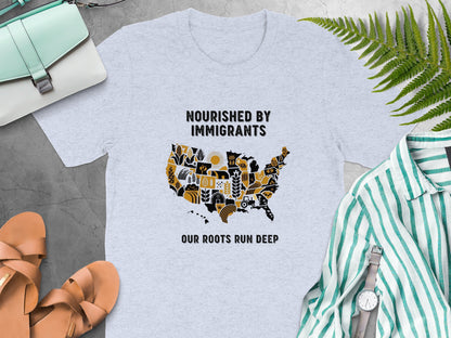 Nourished By Immigrants Our Roots Run Deep Shirt product