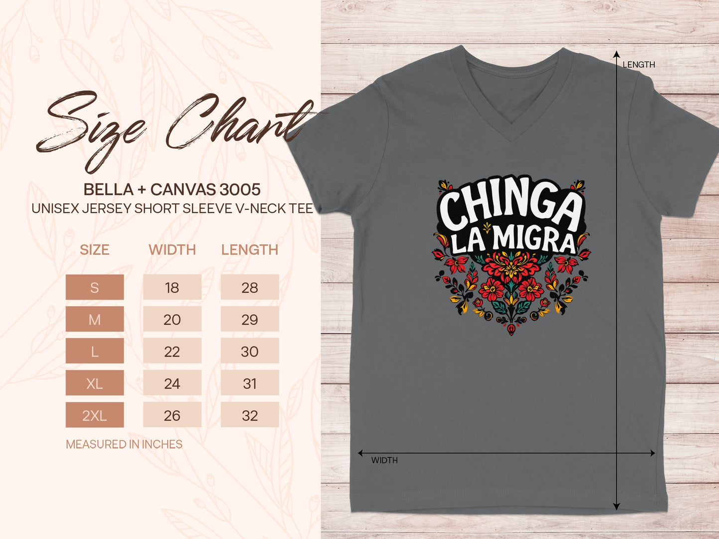 Chinga La Migra Graphic Print Unisex V-Neck Tee product