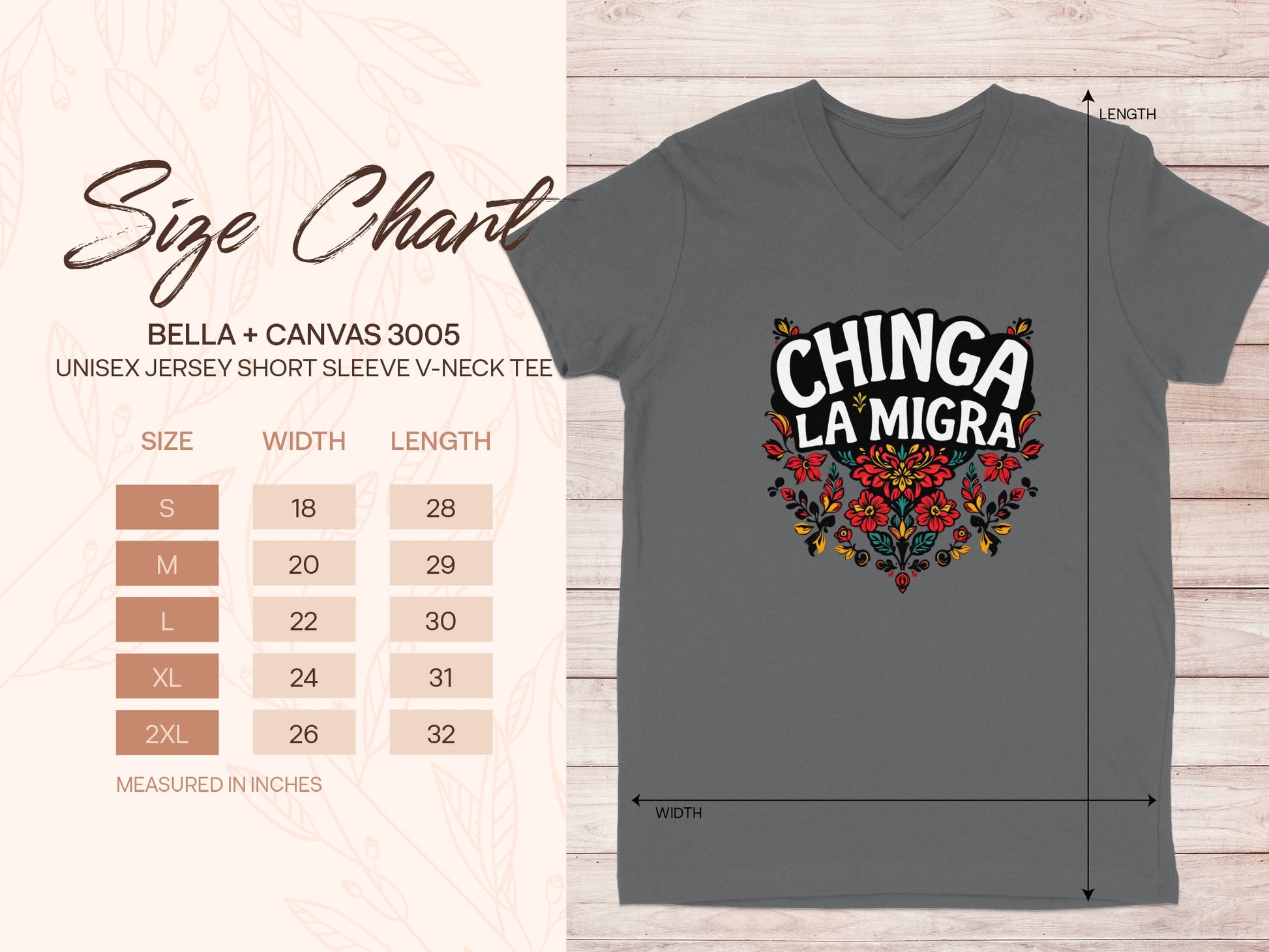 Chinga La Migra Graphic Print Unisex V-Neck Tee product