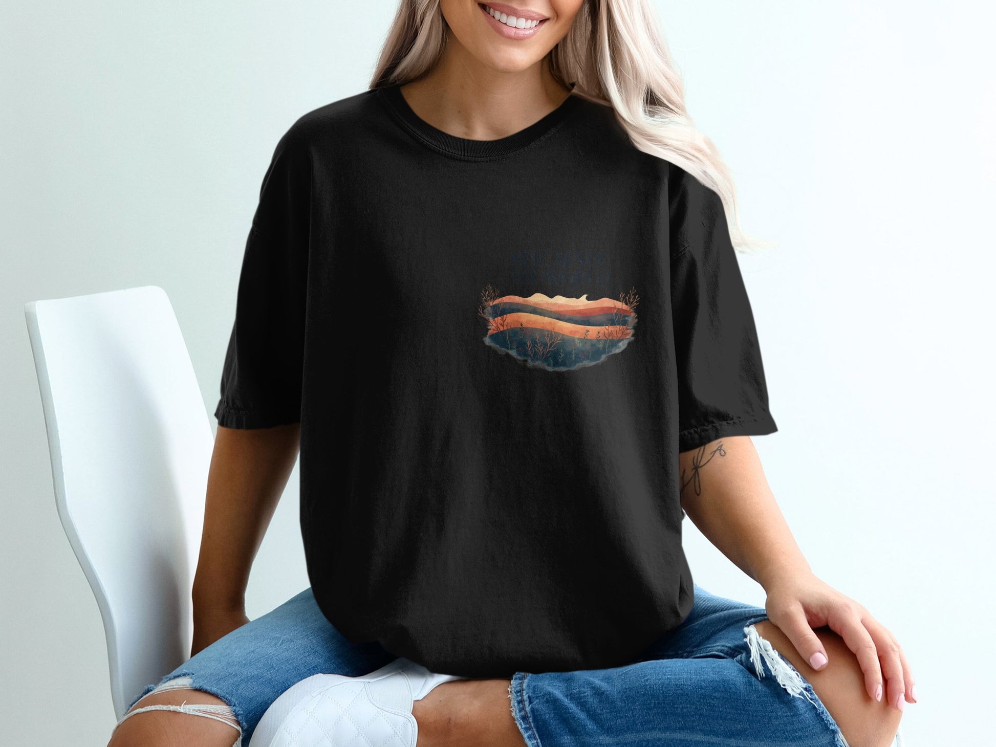 Mountain Scene Graphic Overisized T shirt product