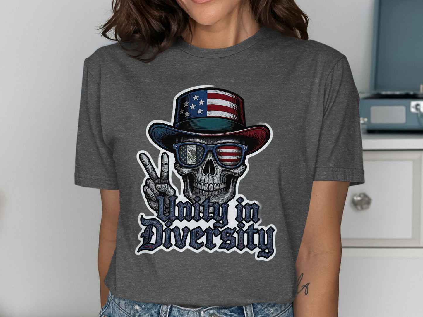 Unity in Diversity Skull Graphic Tee product