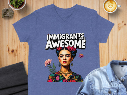 Immigrants Are Awesome Graphic Design T-shirt