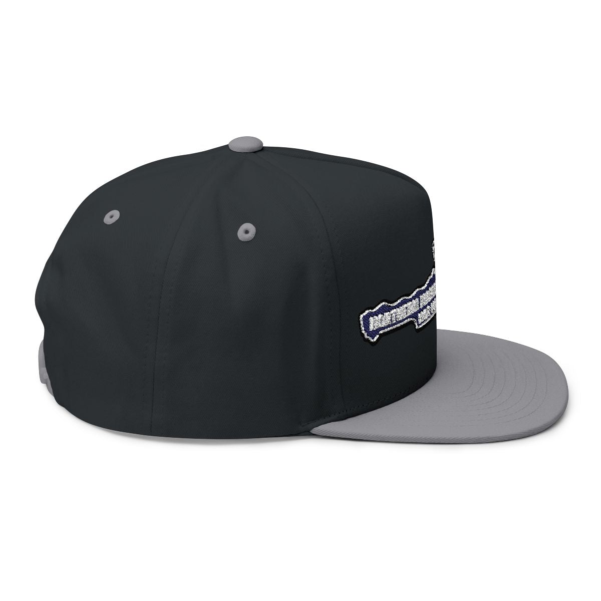 Stylish Black and Gray Embroidered Snapback Hat