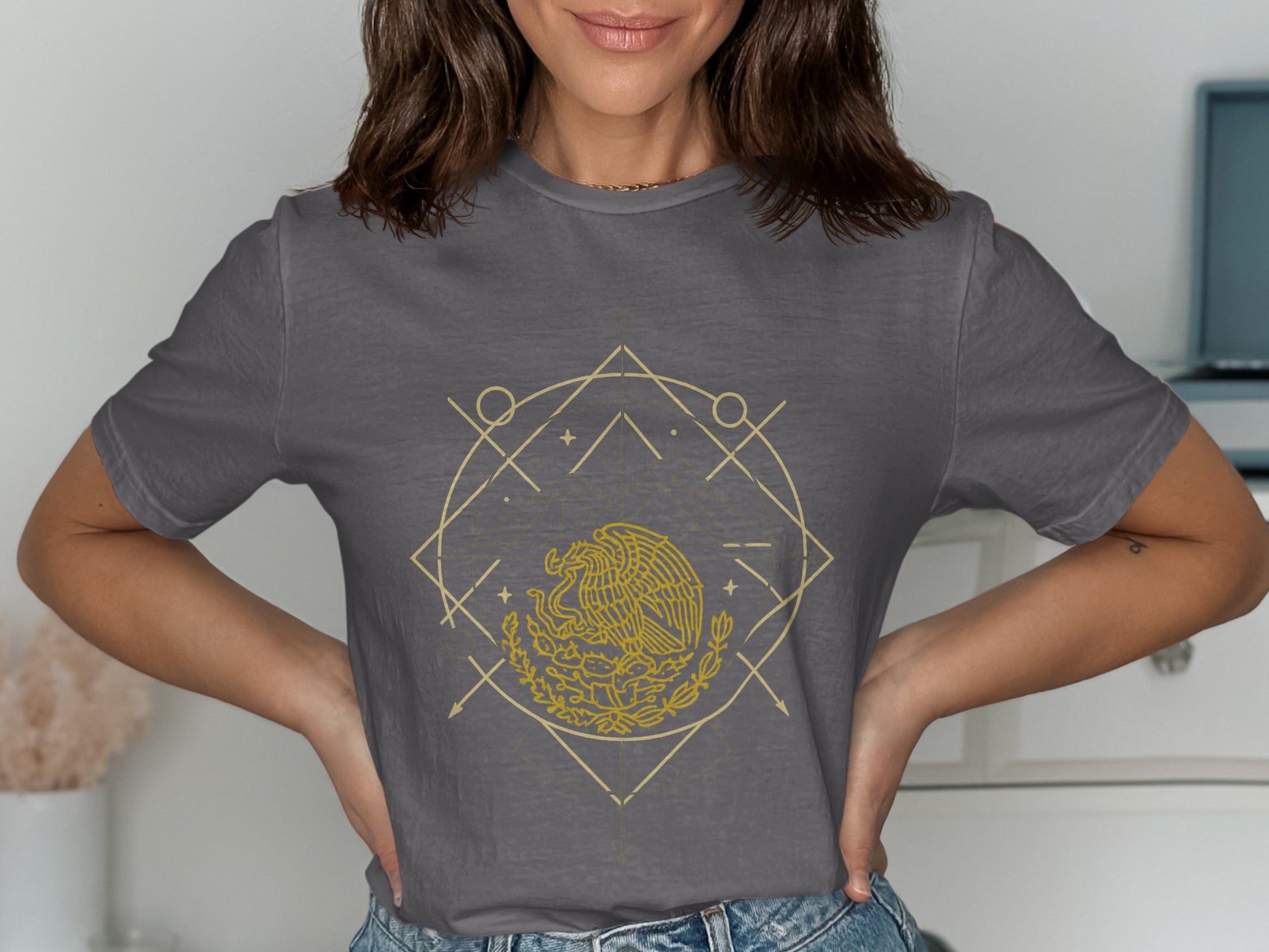 Geometric Eagle Design Graphic Tee Shirt product