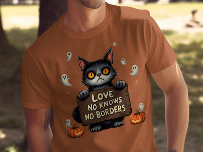 Love Knows No Borders Cute Cat Graphic T-Shirt product type